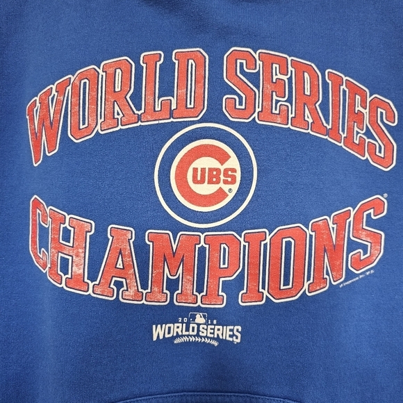 Chicago CUBS 2016 World Series Champions Pullover Sweatshirt Hoodie Size M - Picture 5 of 13